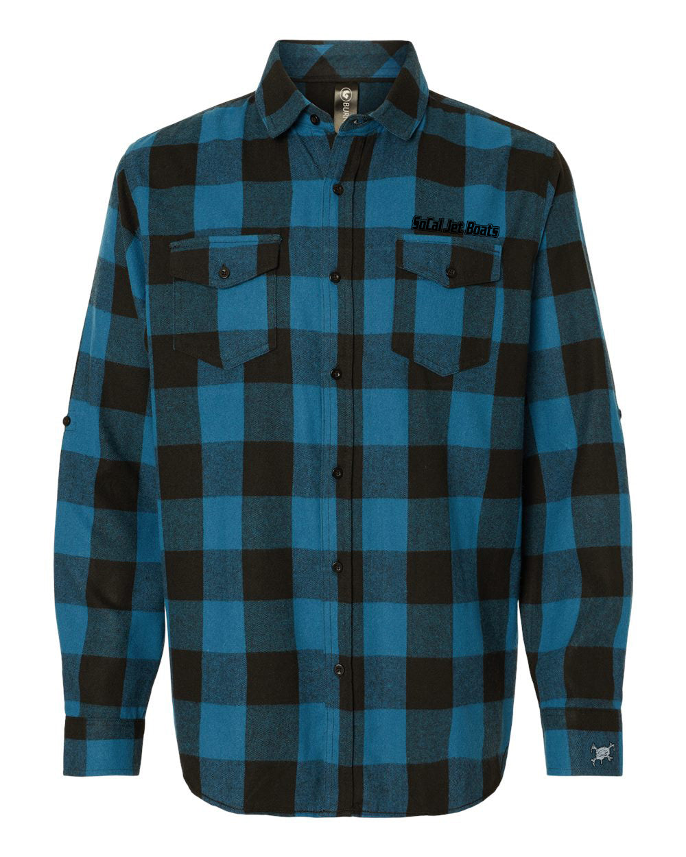 Mens Blue and Black Flannel