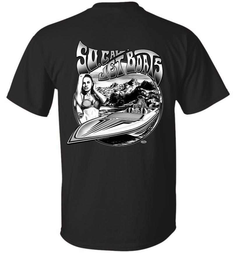 Black Blown Gullwing T-Shirt | SoCal Jet Boats | Jet Boat Apparel