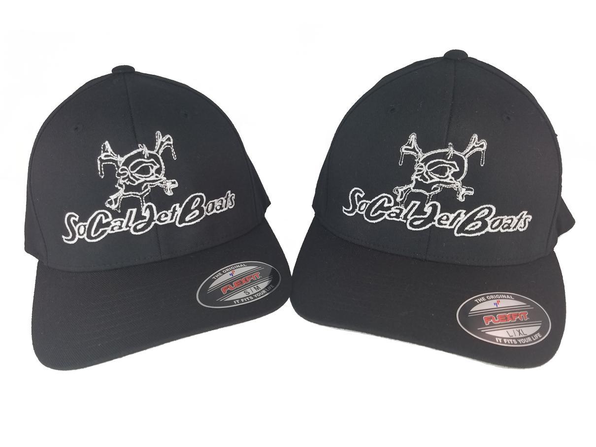 Black Flexfit Curved Bill Embroidered Hat | Socaljetboats | SoCal Jet Boats | Jet Boat Apparel
