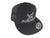 Black Mesh Snapback Trucker Hat - White Stitching