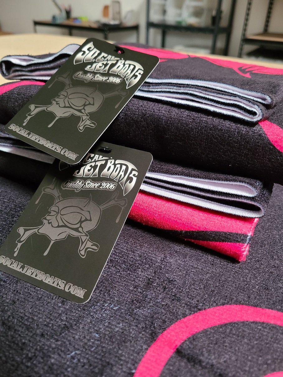 Black and Pink Beach Towel | SoCal Jet Boats | Jet Boat Apparel