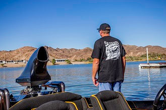 Black Blown Gullwing T-Shirt | SoCal Jet Boats | Jet Boat Apparel