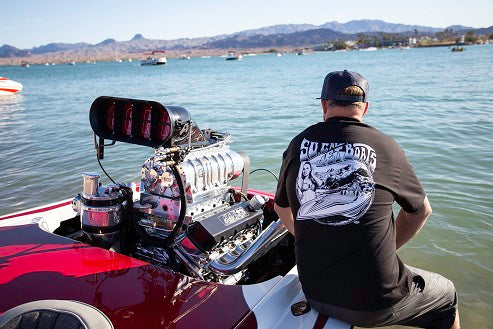 Black Blown Gullwing T-Shirt | SoCal Jet Boats | Jet Boat Apparel