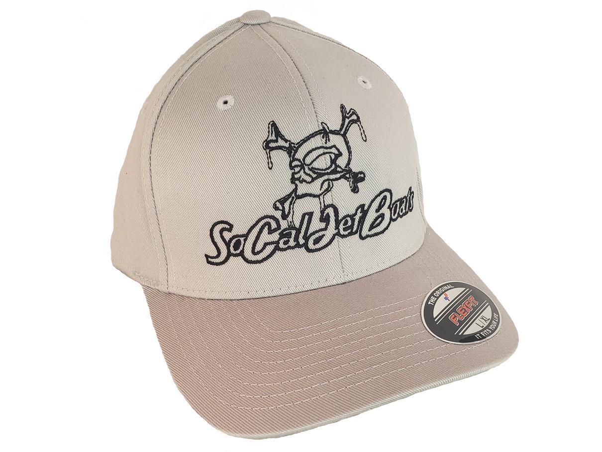 Light Grey Flexfit Curved Bill Fitted Hat | SoCal Jet Boats | Jet Boat Apparel