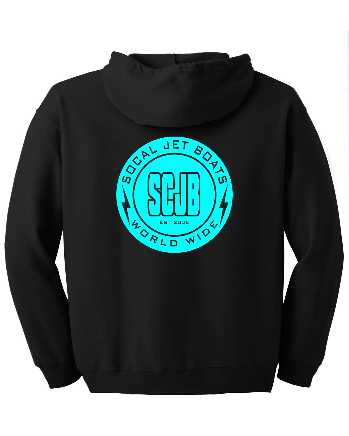 The Teal Bolt Zipper Hooded Sweatshirt | SoCal Jet Boats | Jet Boat Apparel