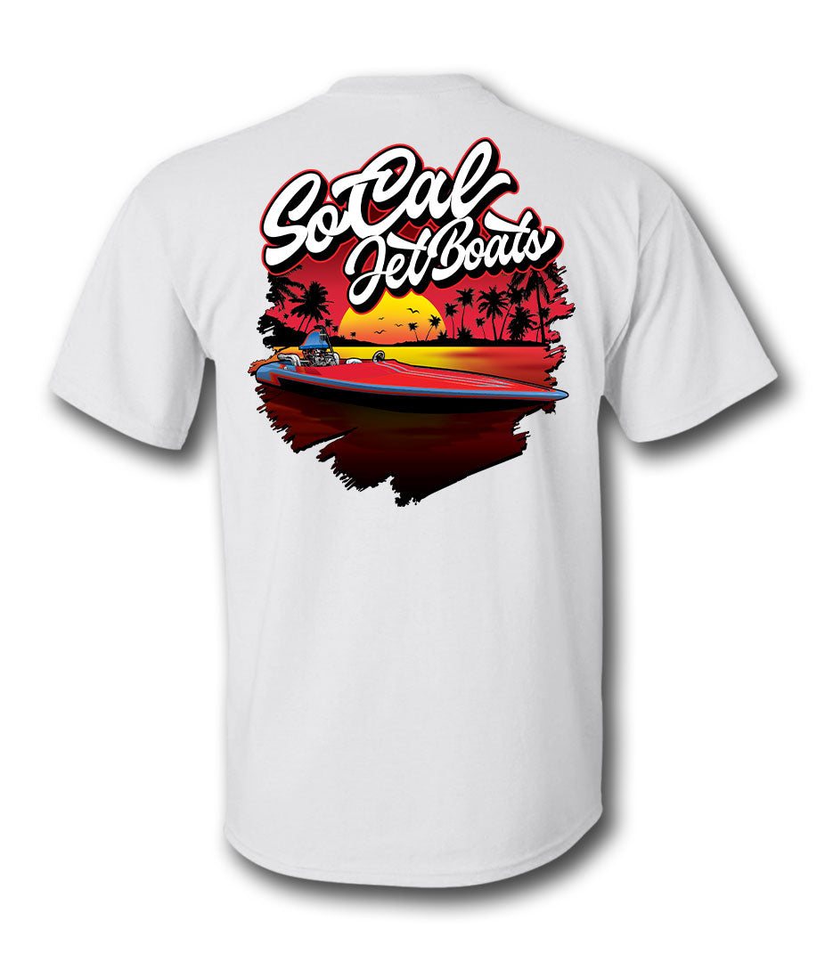 Sunset Advantage White T-Shirt | SoCal Jet Boats | Jet Boat Apparel
