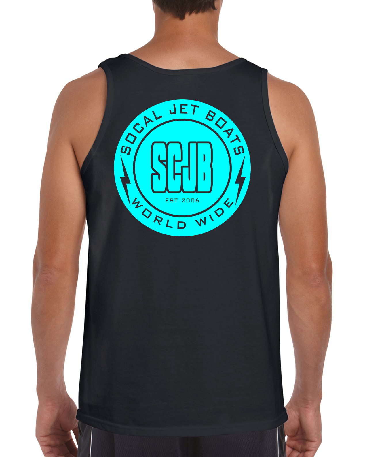 The Teal Bolt Mens Tank Top | SoCal Jet Boats | Jet Boat Apparel