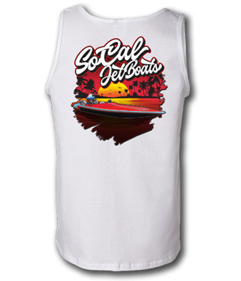 Sunset Advantage White Tank Top | SoCal Jet Boats | Jet Boat Apparel