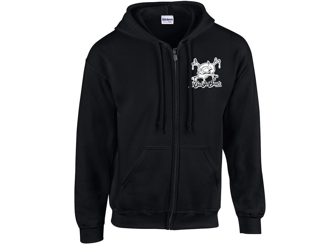 Mens Black Zipper Hooded Sweatshirt | SoCal Jet Boats | Jet Boat Apparel