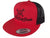 Red Trucker Snapback Hat with Black Mesh