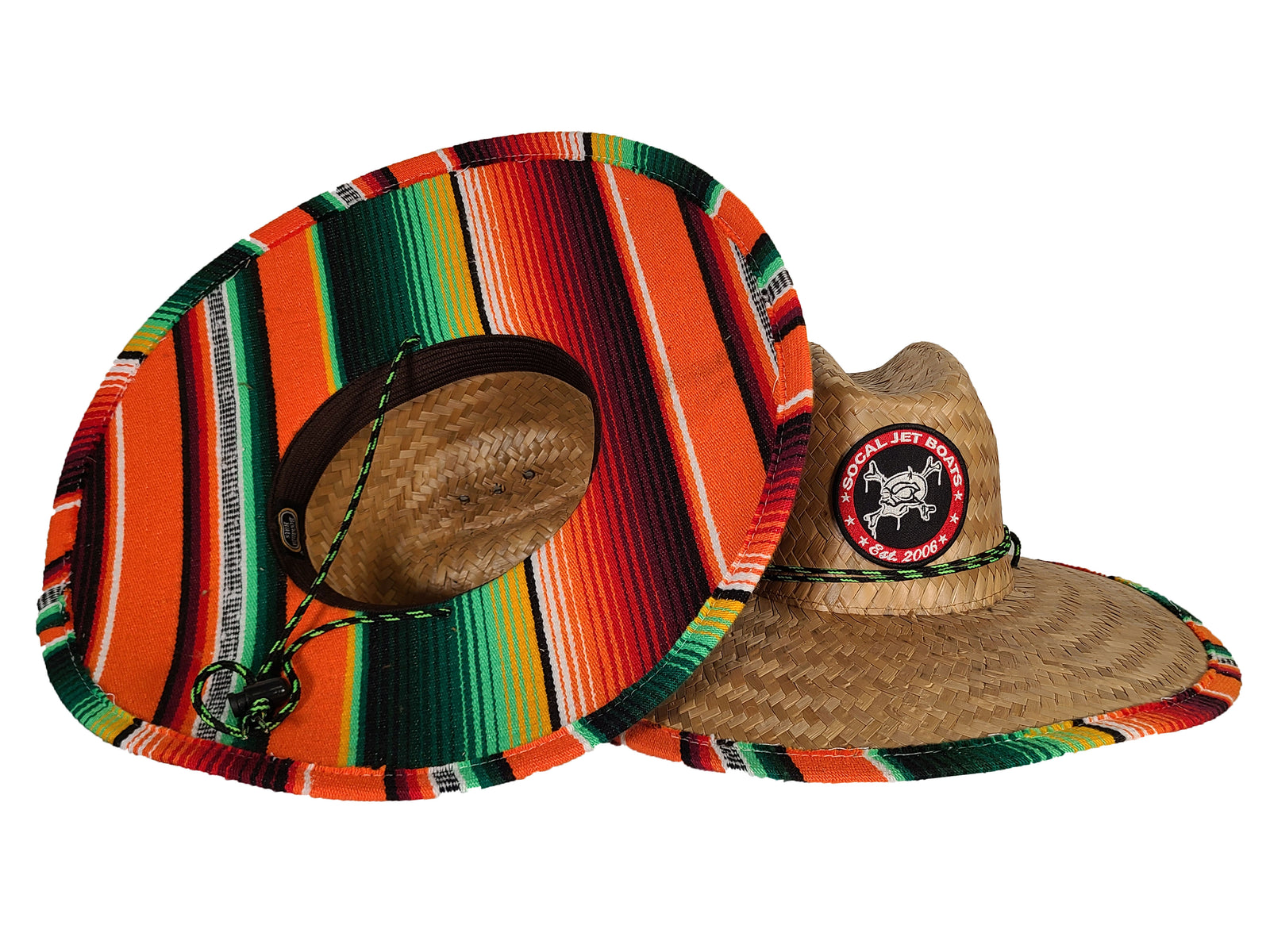 Straw Hat - Orange Sarape | SoCal Jet Boats | Jet Boat Apparel