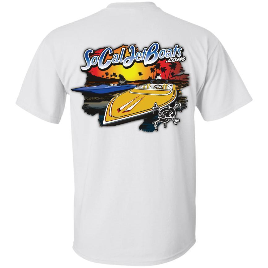 Yellow & Blue Boat Men's T-Shirt | SoCal Jet Boats | Jet Boat Apparel
