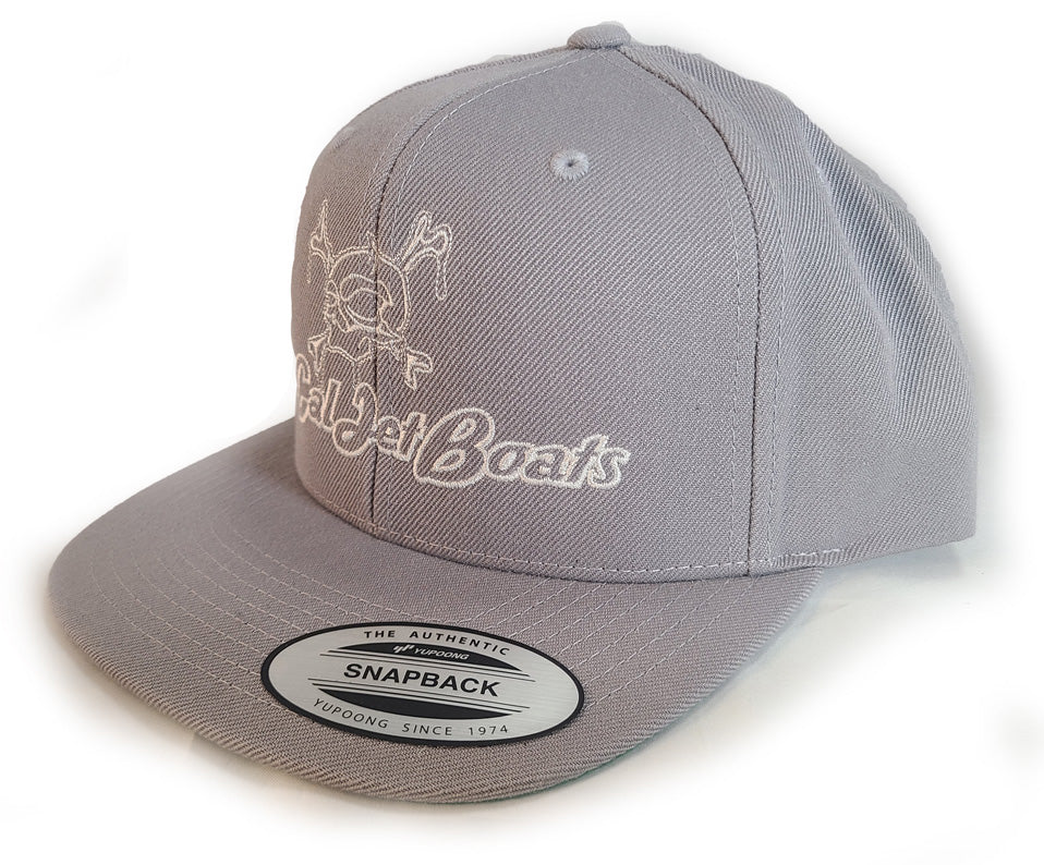 Grey Snapback with White Stitching