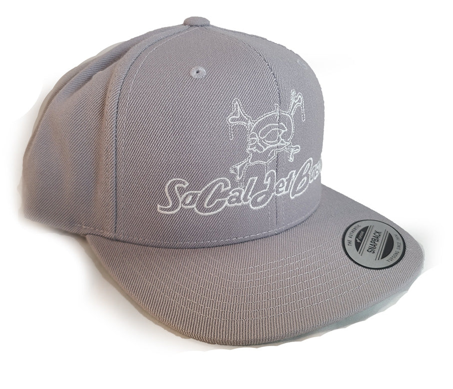 Grey Snapback with White Stitching