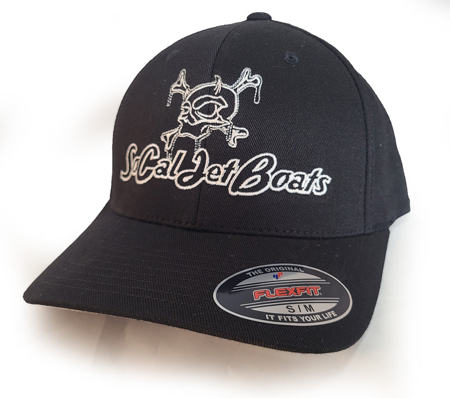 Black Flexfit Curved Bill Embroidered Hat | Socaljetboats | SoCal Jet Boats | Jet Boat Apparel