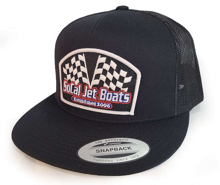 The Finish Line Black Snapback Trucker Hat