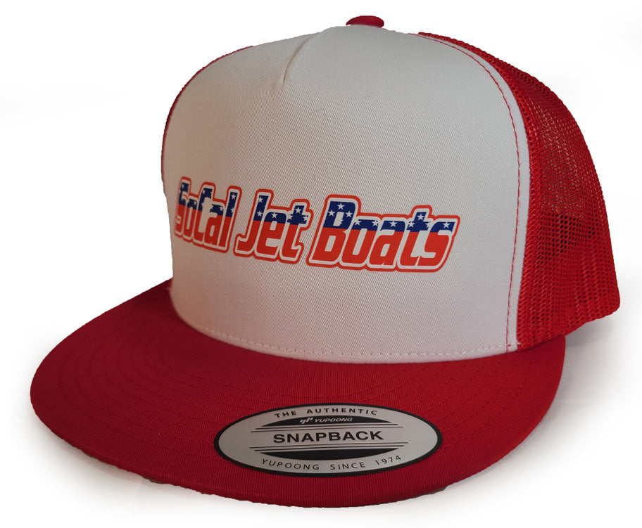 Red, White &amp; Blue - Red Trucker Hat | SoCal Jet Boats | Jet Boat Apparel