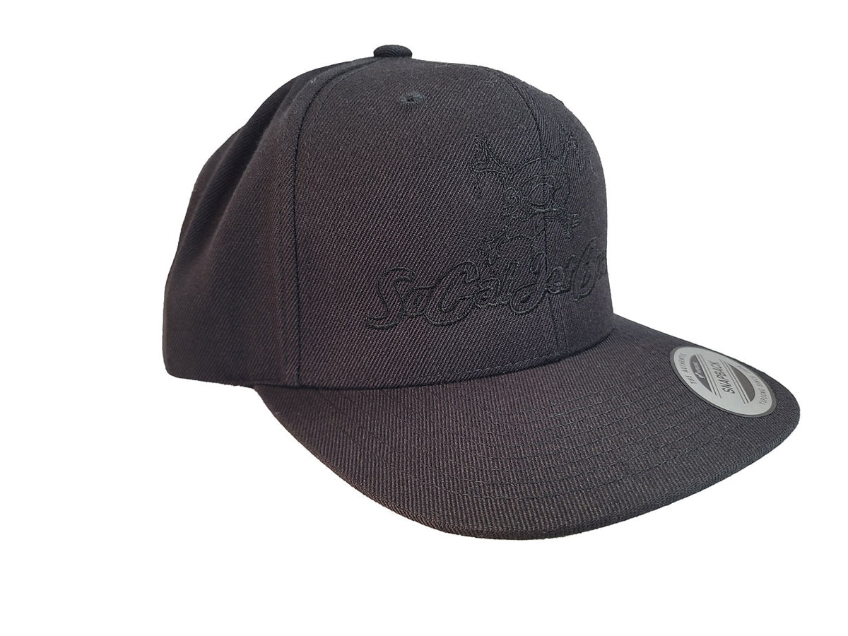 Black Mesh Snapback Trucker Hat - Black Stitching | SoCal Jet Boats | Jet Boat Apparel