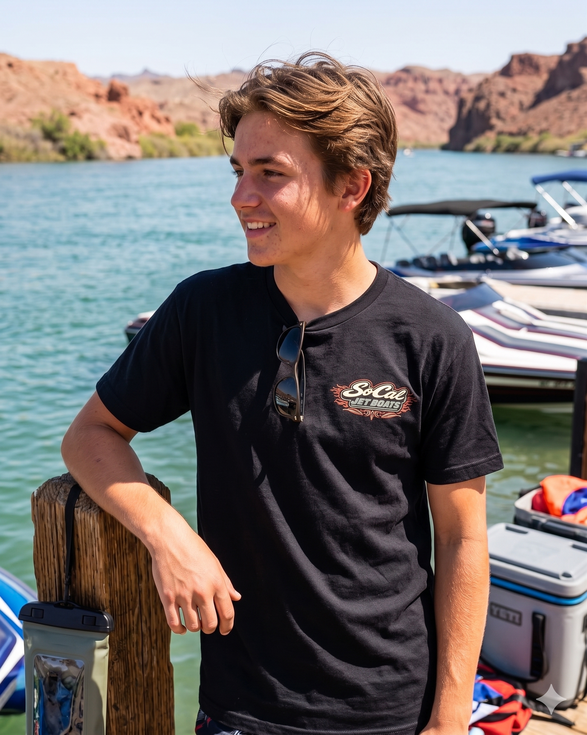 "The Daytona" Men's Black T-Shirt
