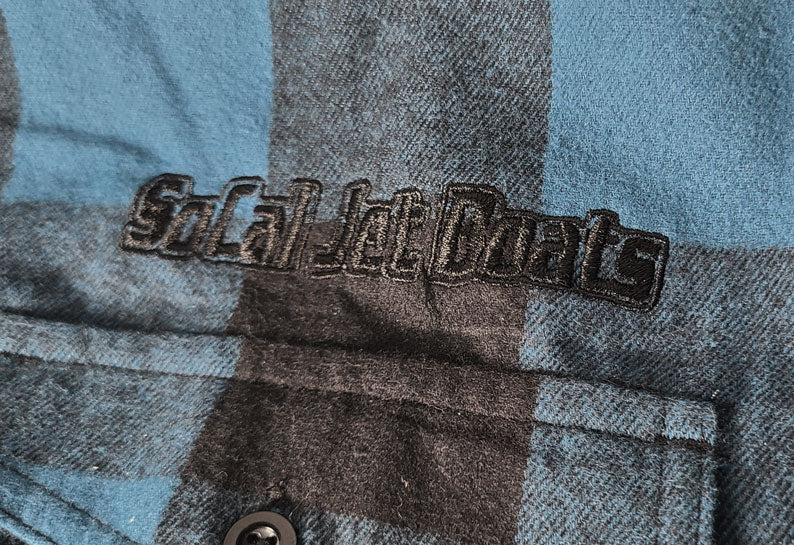 Mens Blue and Black Flannel