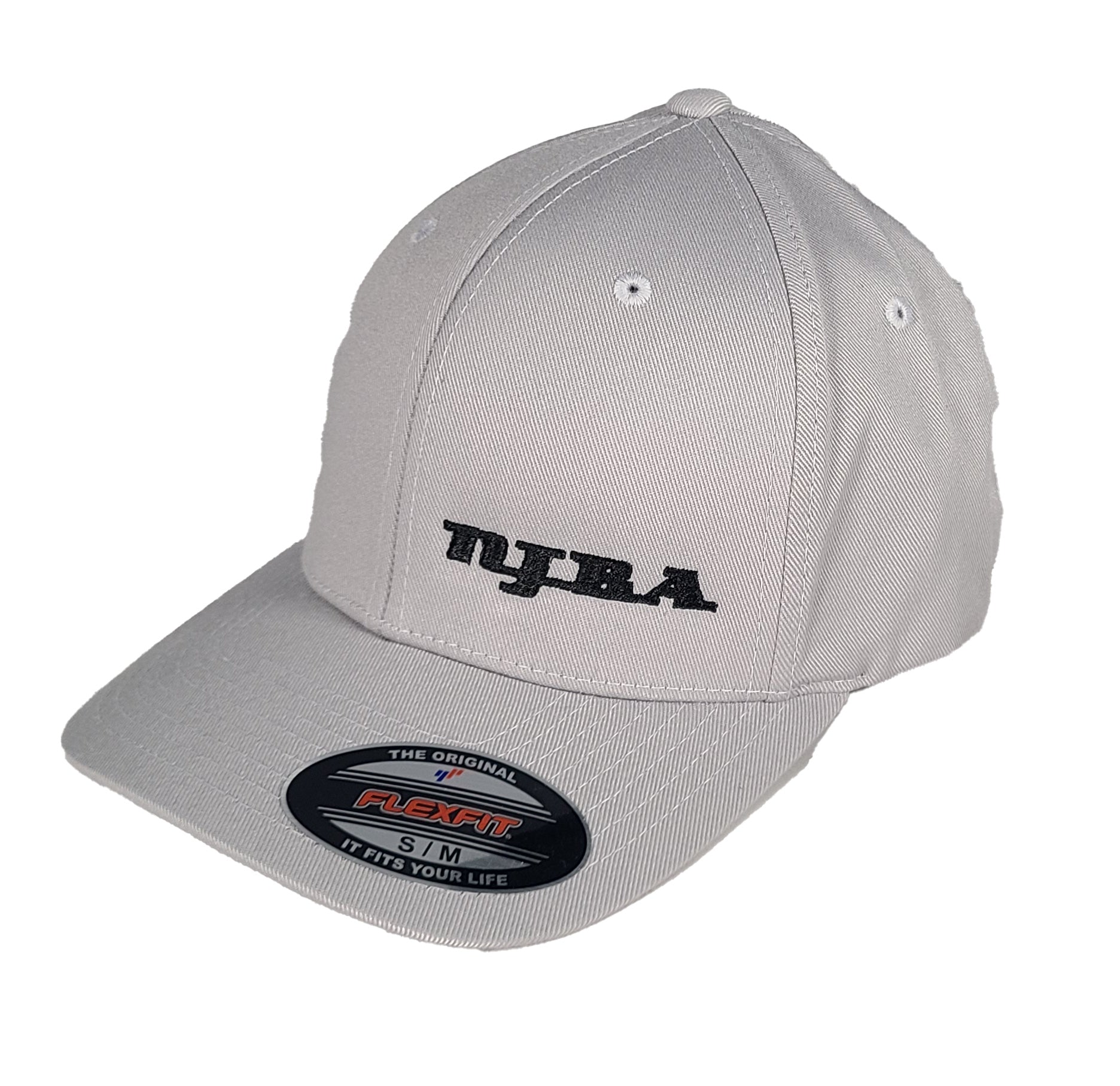 NJBA Light Grey Flexfit Curved Bill Fitted Hat