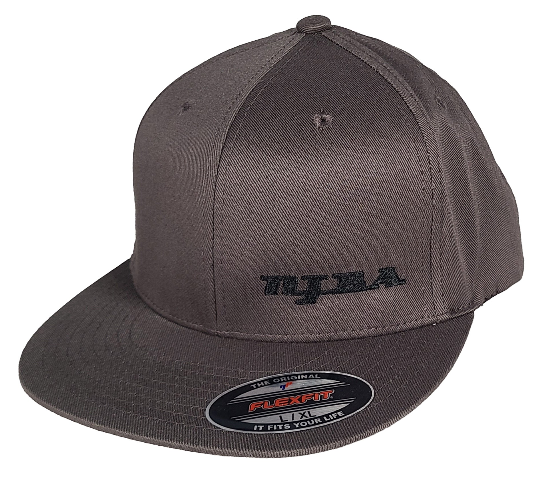 NJBA Dark Grey Flexfit Flat Bill Fitted Hat