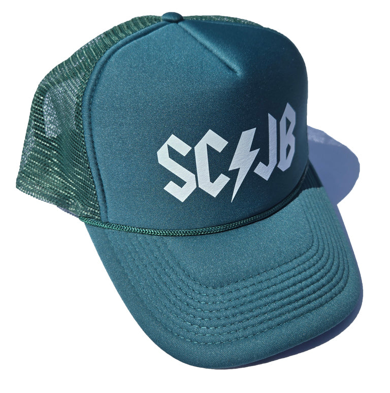 Forest Green SCJB Bolt Foam Trucker Hat | SoCal Jet Boats | Jet Boat Apparel