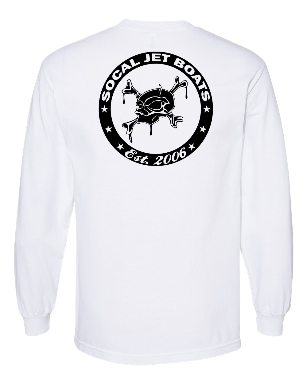 Men's White Long Sleeve Crest T-Shirt | SoCal Jet Boats | Jet Boat Apparel