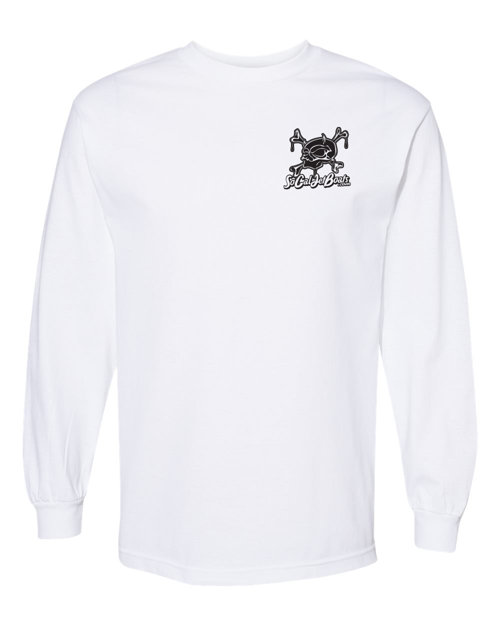 Men's White Long Sleeve Crest T-Shirt