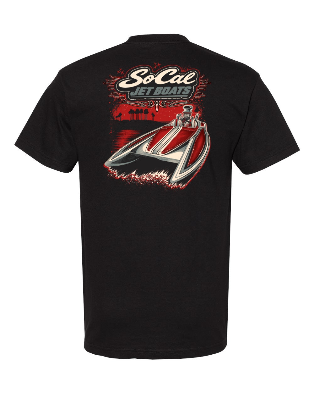 "The Daytona" Men's Black T-Shirt Back | SoCal Jet Boats