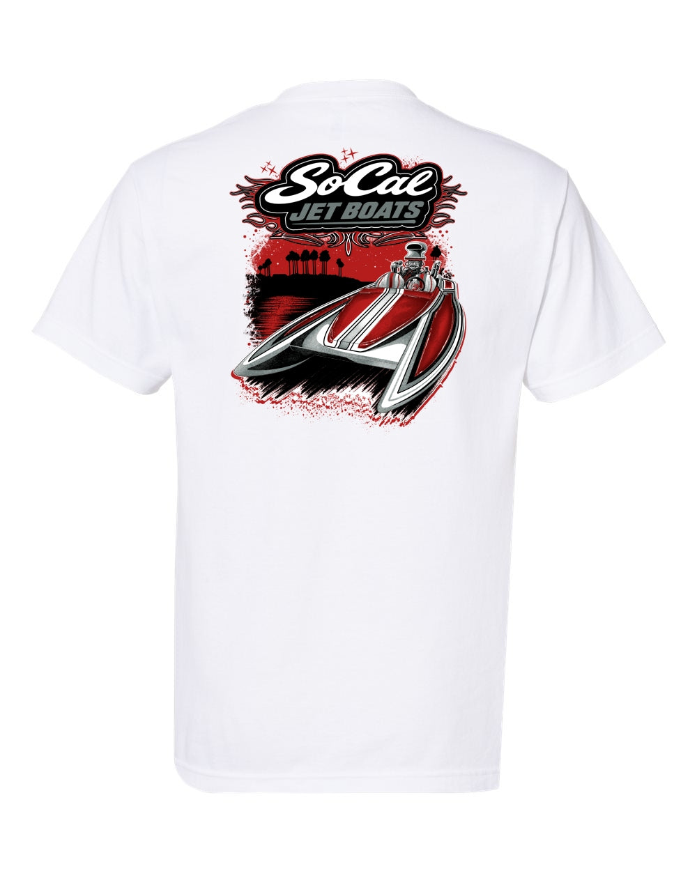 "The Daytona" Men's White T-Shirt Back | SoCal Jet Boats