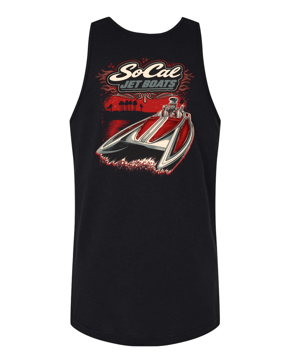 "The Daytona" Men's Black Tank Top Back | SoCal Jet Boats