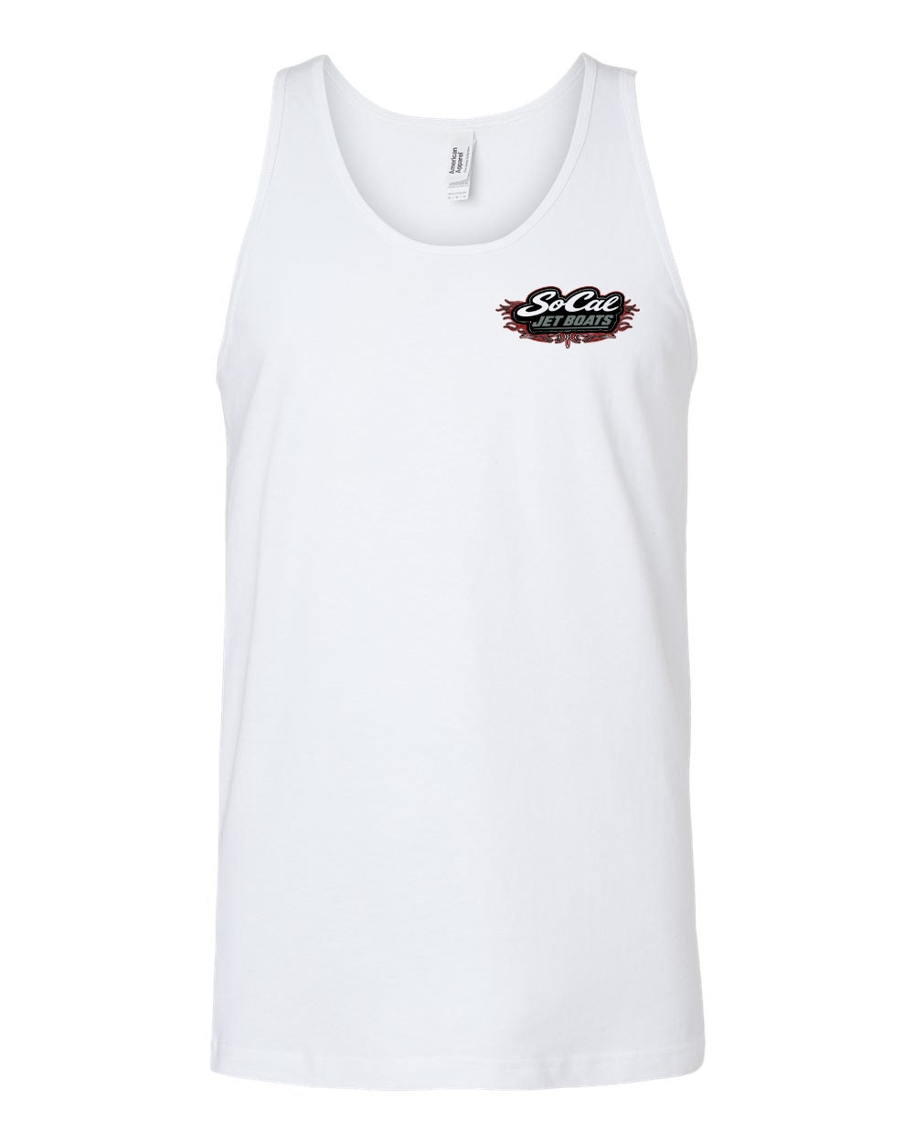 "The Daytona" Men's White Tank Top Front | SoCal Jet Boats
