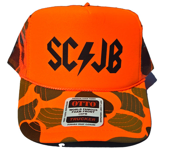 Orange Camo SCJB Bolt Foam Trucker Hat - SoCal Jet Boats