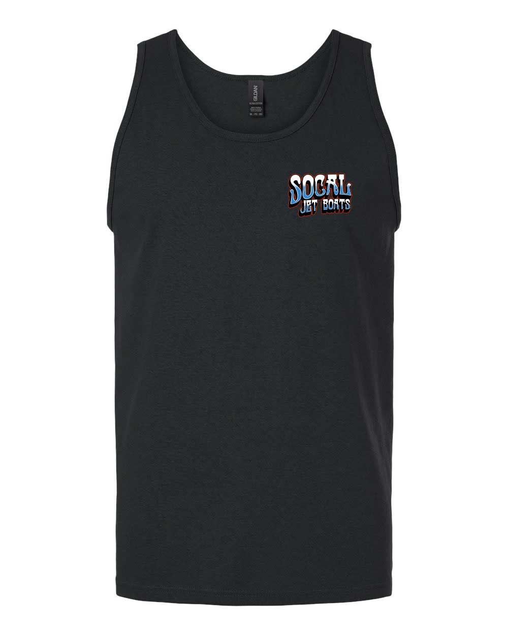 SoCal Jet Boats Rogers in Paradise Black Tank Top Back