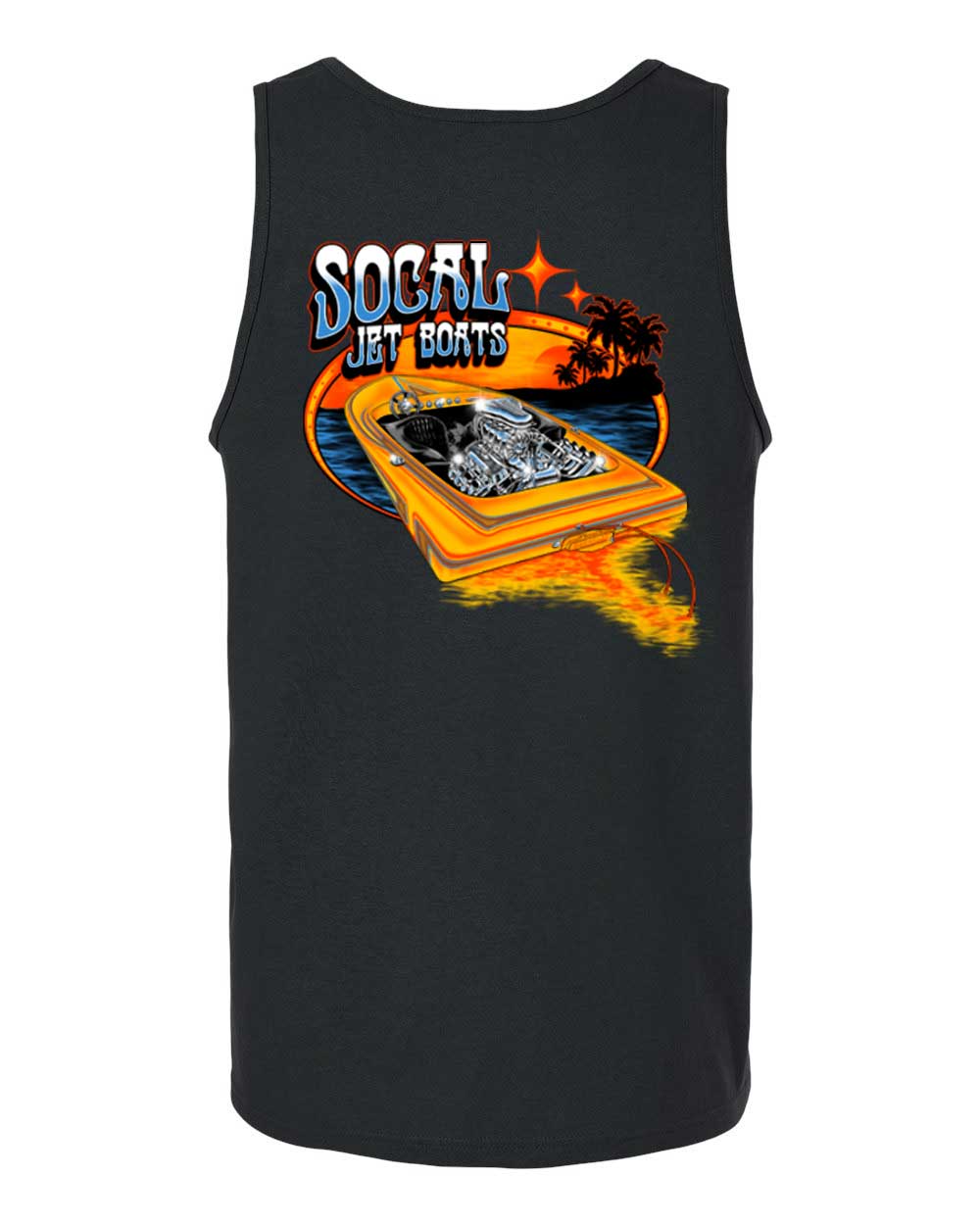 SoCal Jet Boats Rogers in Paradise Black Tank Top Back