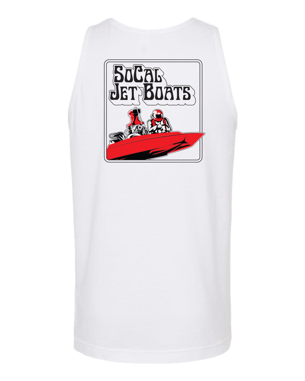 Red Racer White Tank Top