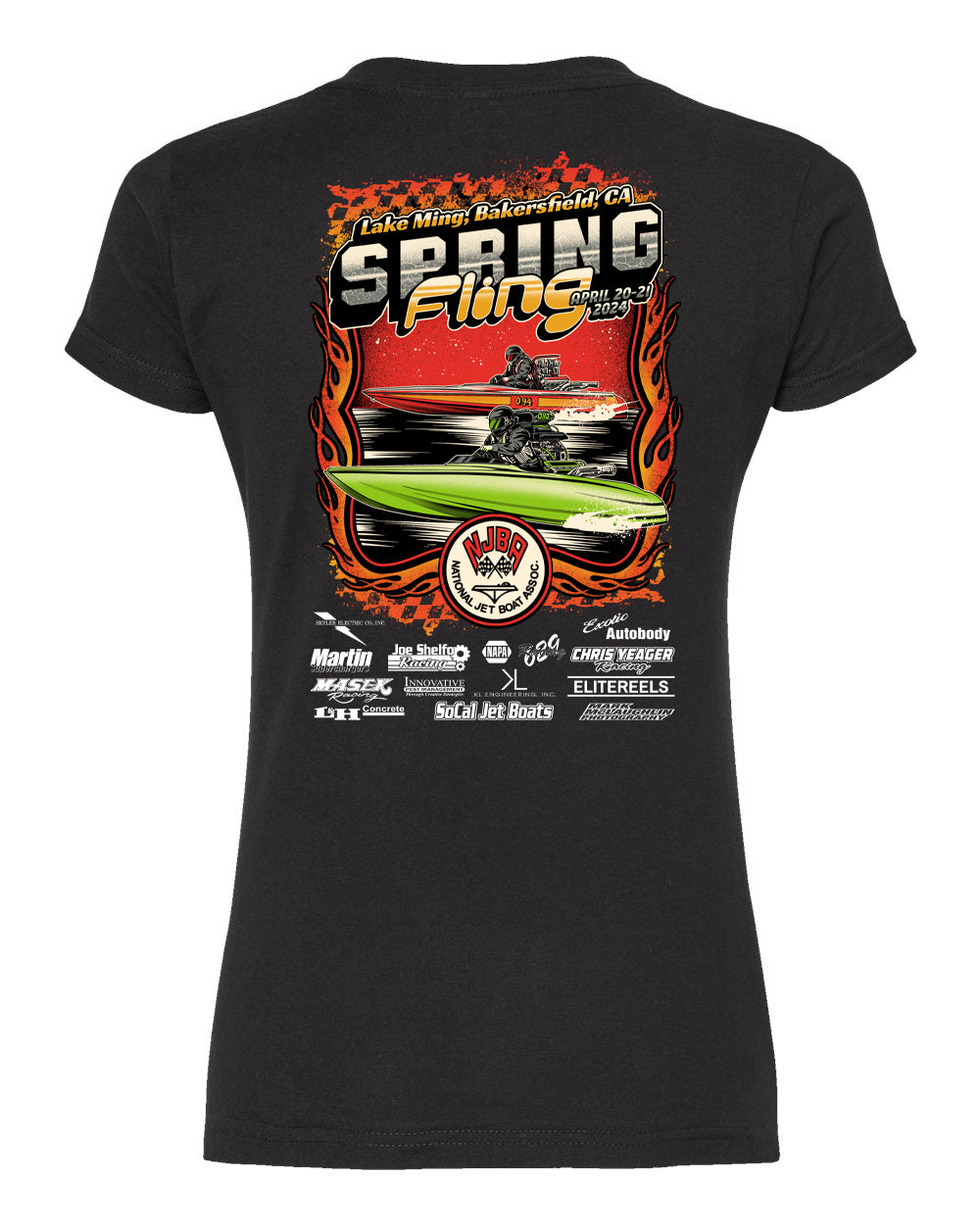 NJBA Spring Fling 2024 Event Womens V-Neck T-Shirt
