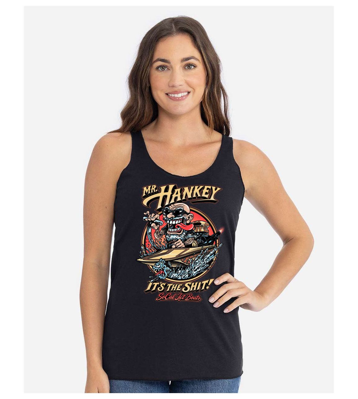 "Mr. Hankey" Women's Black Racerback Tank Top