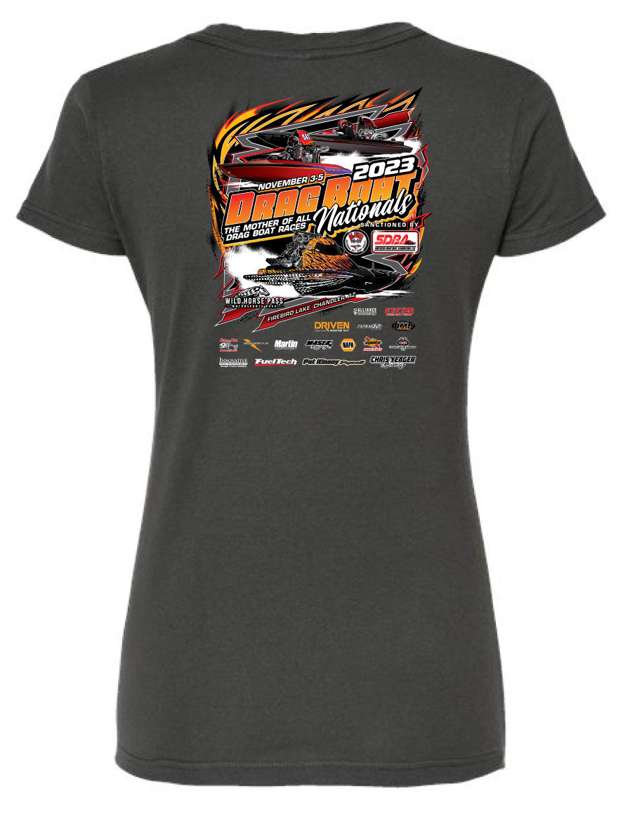 2023 Drag Boat Nationals Event Women's V-Neck T-Shirt