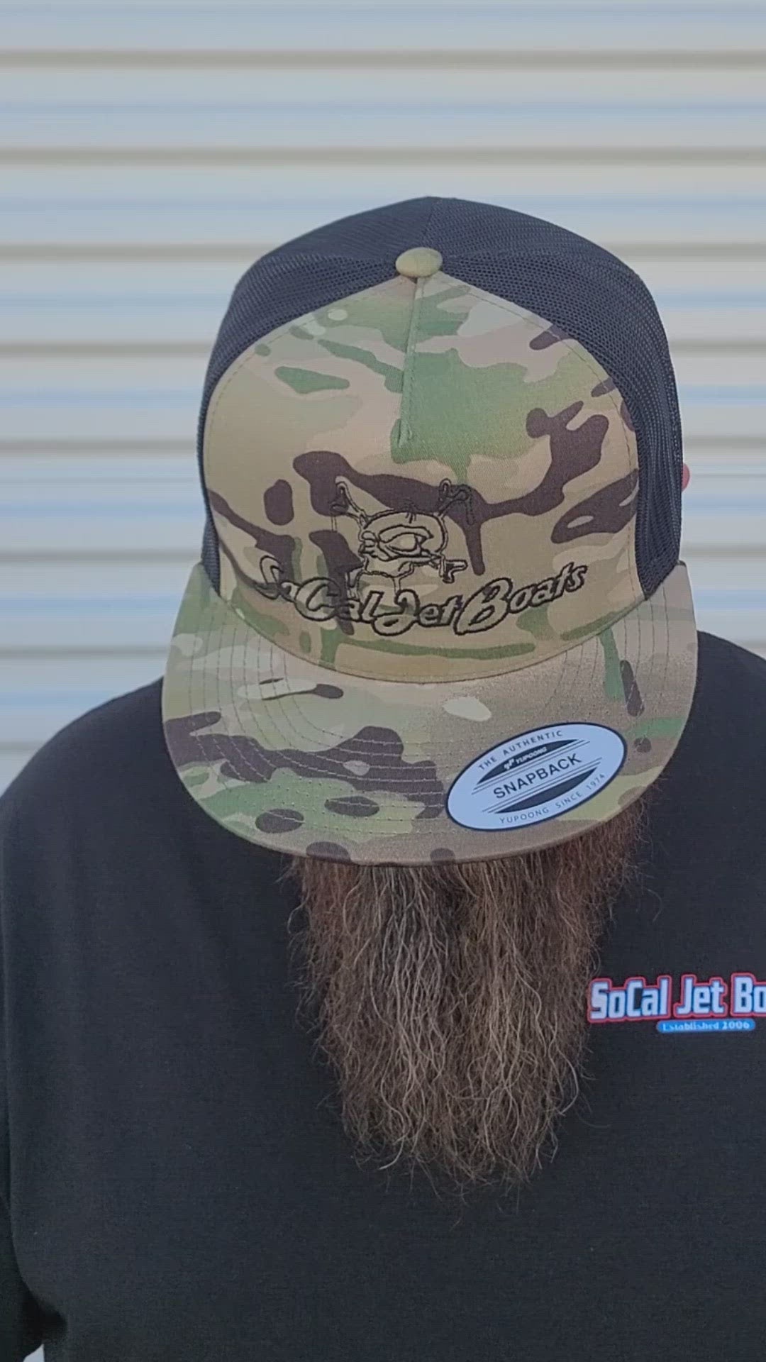 Camo Snapback with Black SoCal Jet Boats Logo