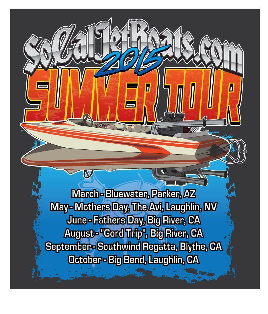 når som helst Kontoret ser godt ud 2015 Summer Tour T-Shirt - SoCal Jet Boats