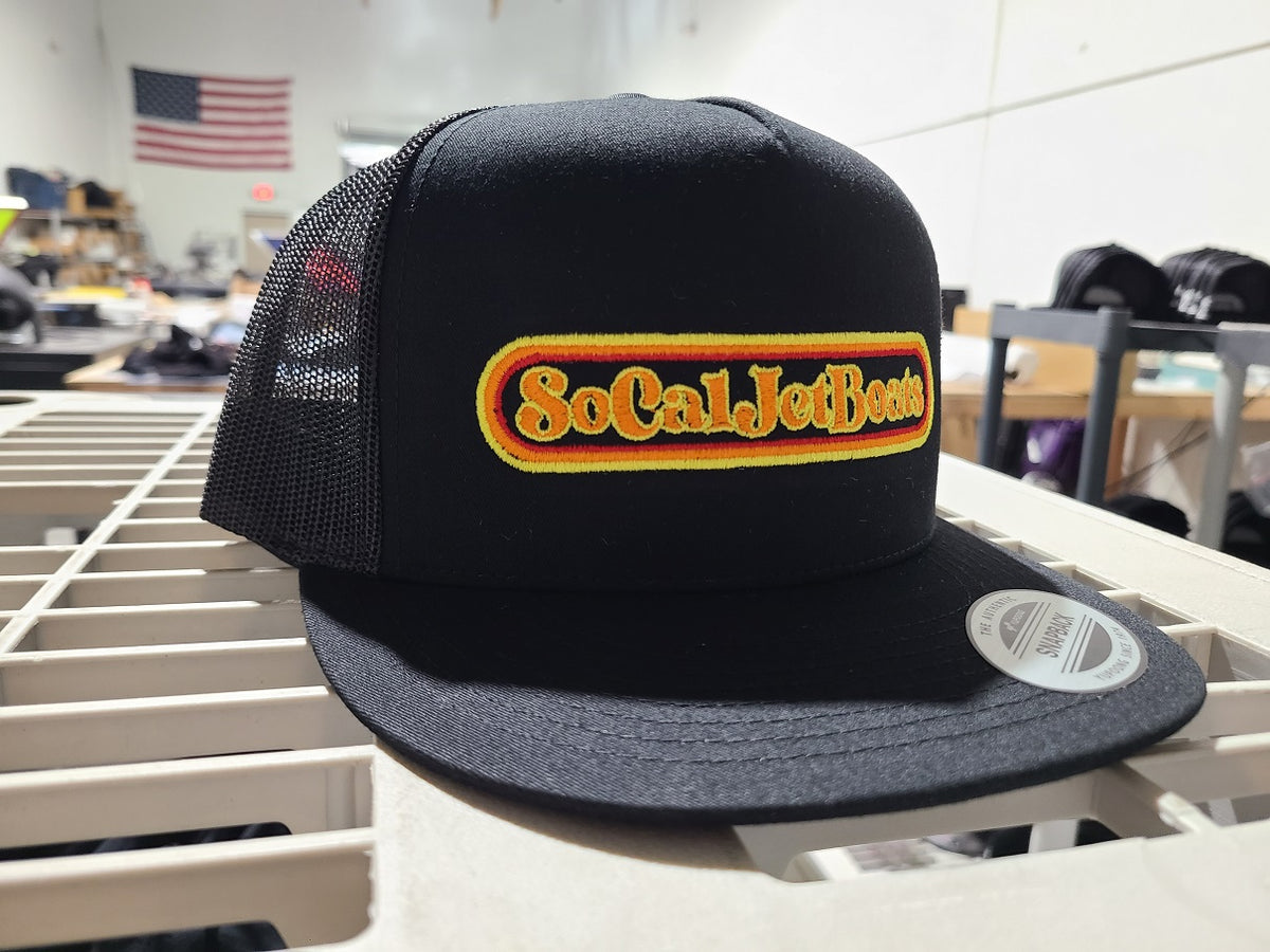 The Retro - Black Snapback Trucker Hat | SoCal Jet Boats | Jet Boat Apparel