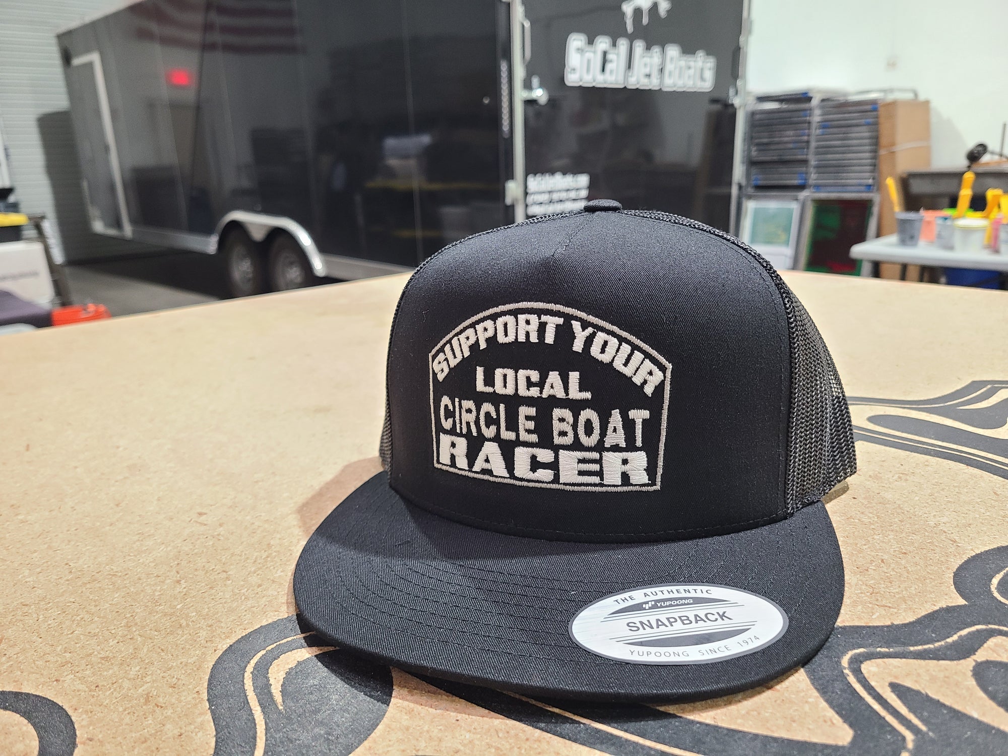 Support Your Local Circle Boat Racer - Snapback Trucker Hat