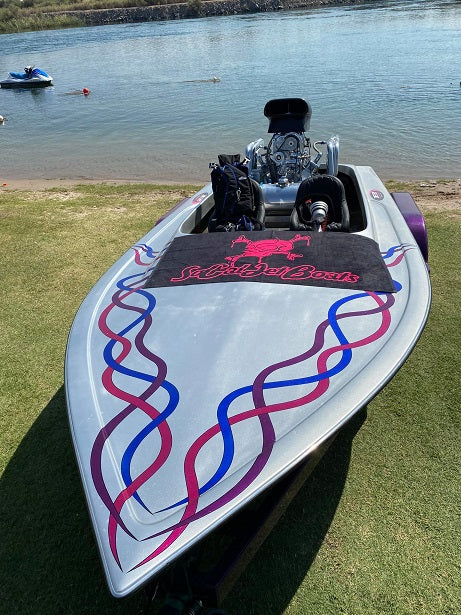 Black and Pink Beach Towel | SoCal Jet Boats | Jet Boat Apparel