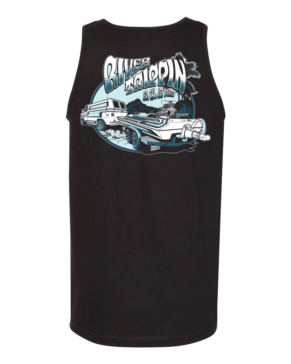 River Trippin' Men's Black Tank Top | SoCal Jet Boats | Jet Boat Apparel