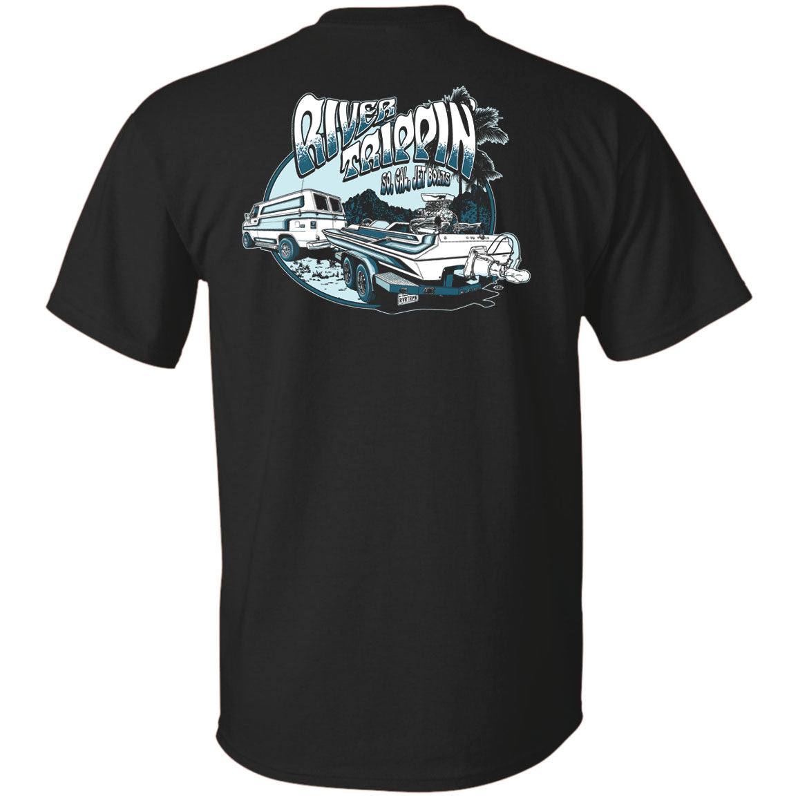 River Trippin' Men's Black T-Shirt