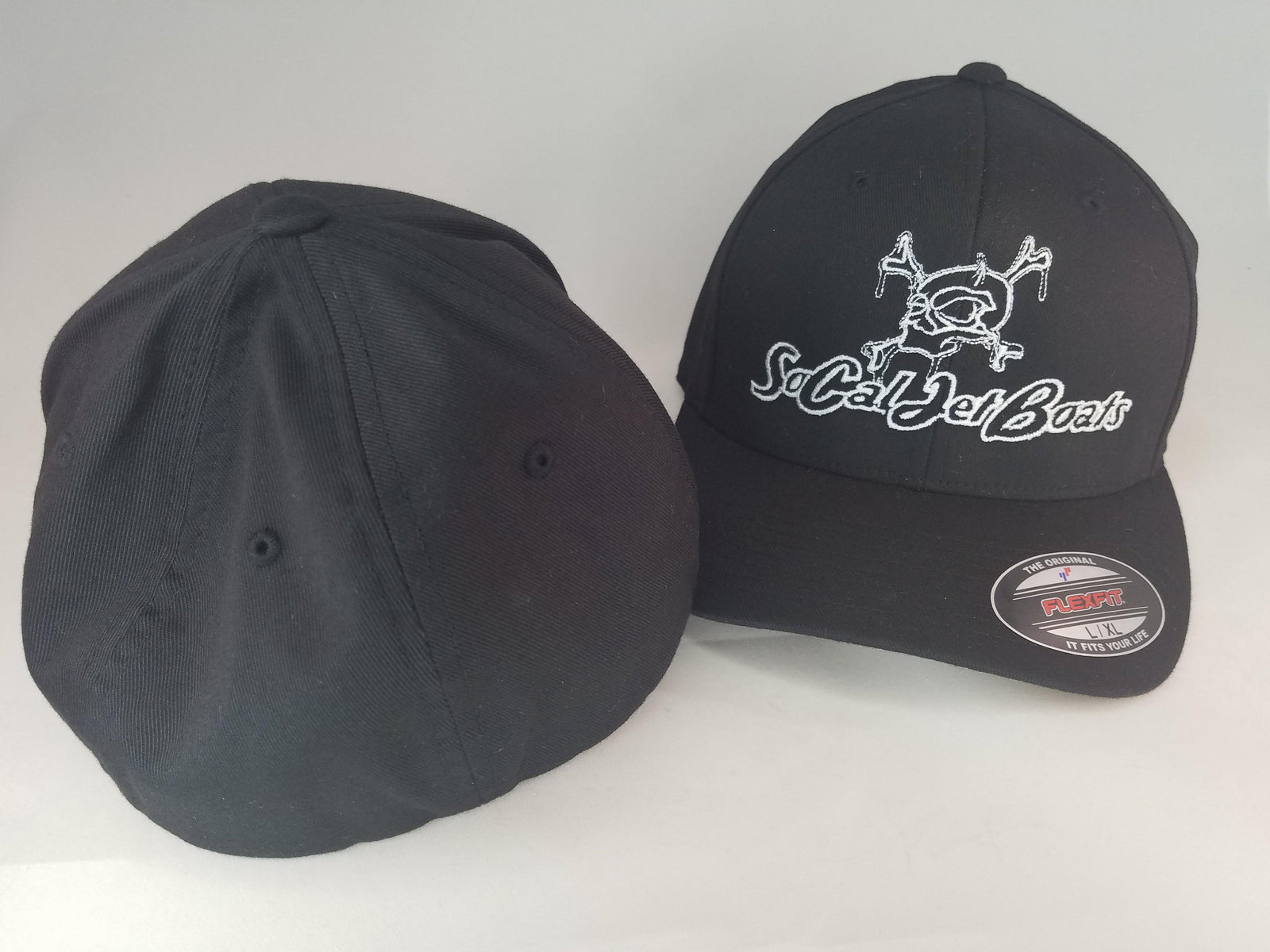 Black Flexfit Curved Bill Embroidered Hat | Socaljetboats | SoCal Jet Boats | Jet Boat Apparel