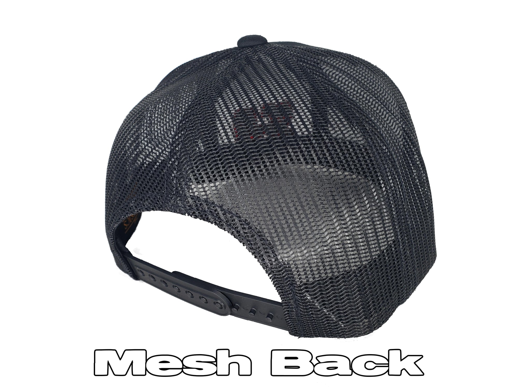 Black Mesh Green/White Stitching Wave Hat