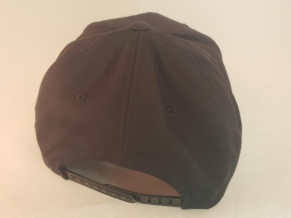 Black Snap Back Hat - Black Stitching